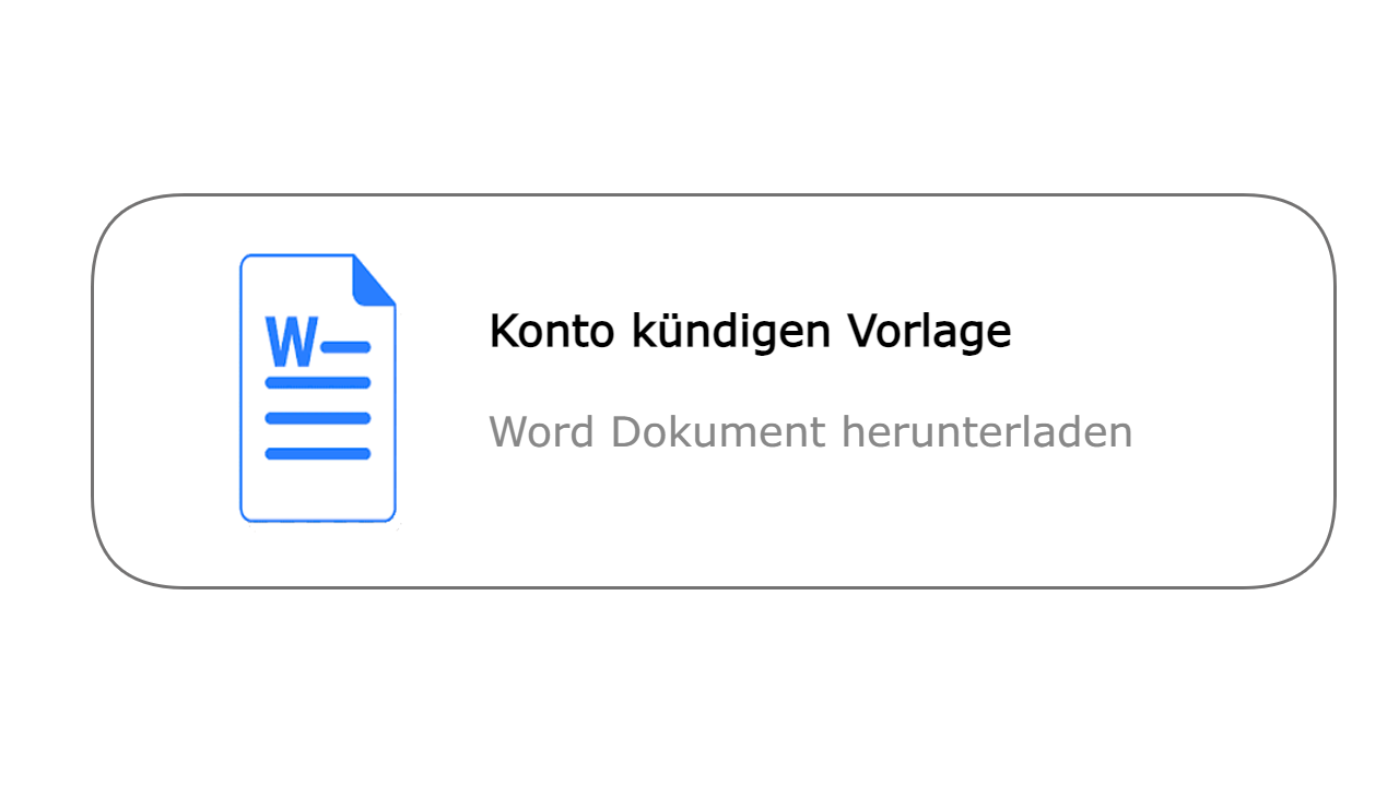 Konto kündigen Vorlage
